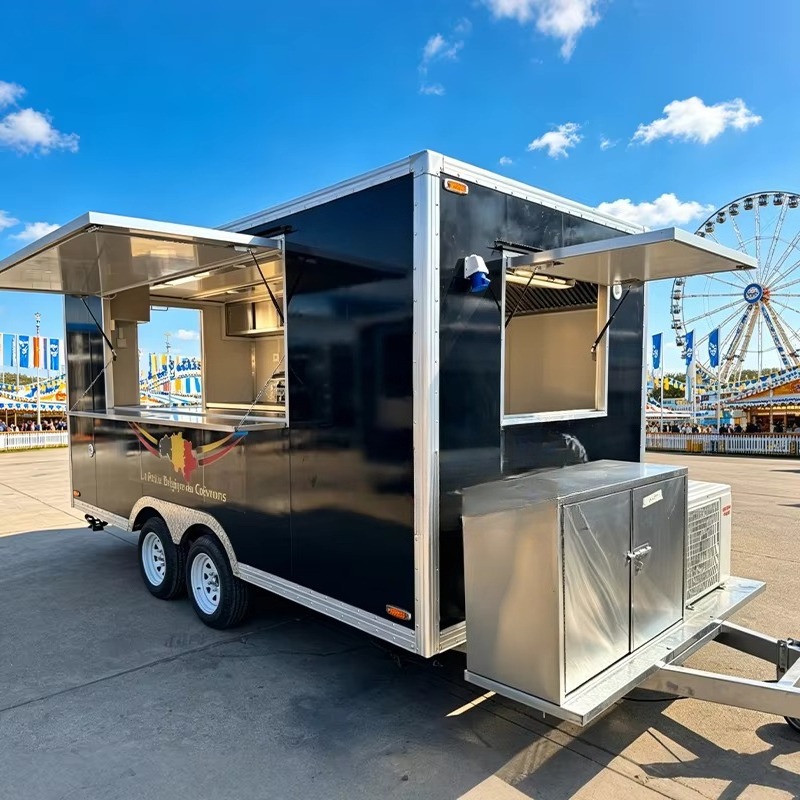 Food Snacks Catering - รถขายอาหารเคลื่อนที่พร้อมอุปกรณ์ครบครันสำหรับขายเบอร์เกอร์ พิซซ่า กาแฟ บาร์บีคิว ของว่าง และธุรกิจจัดเลี้ยงนอกสถานที่