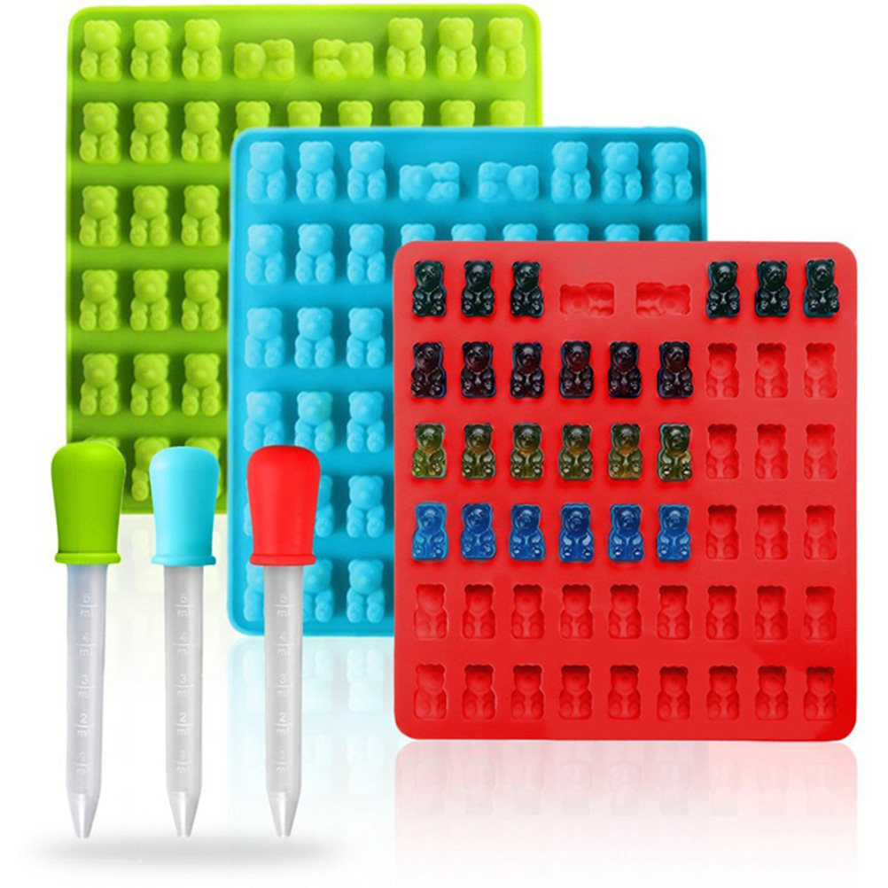 4 ชุด ถาดซิลิโคนรูปหมี 53 ช่อง - Gummy Candy บทวิจารณ์และราคา