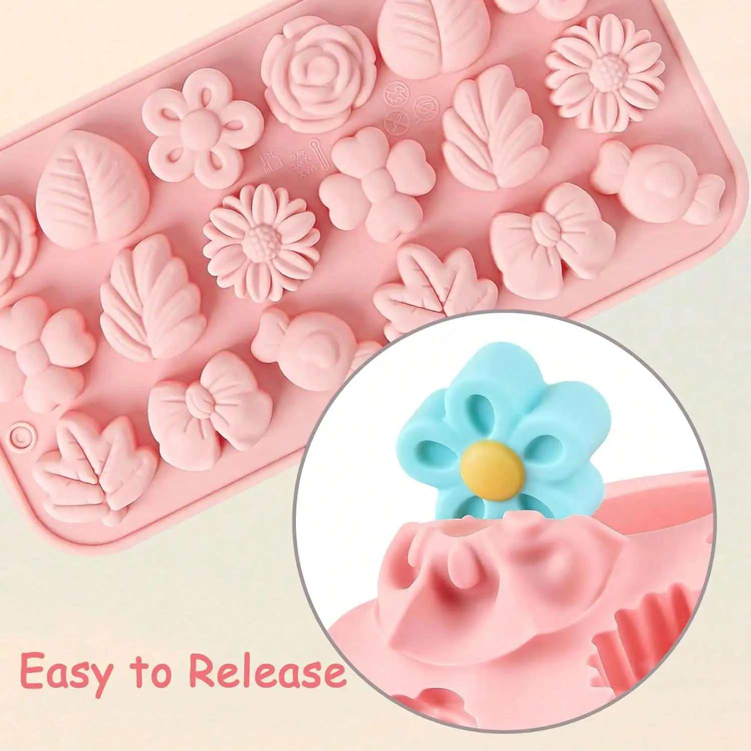 1-2 ชิ้น แม่พิมพ์ซิลิโคนรูปดอก - Gummy Candy บทวิจารณ์และราคา