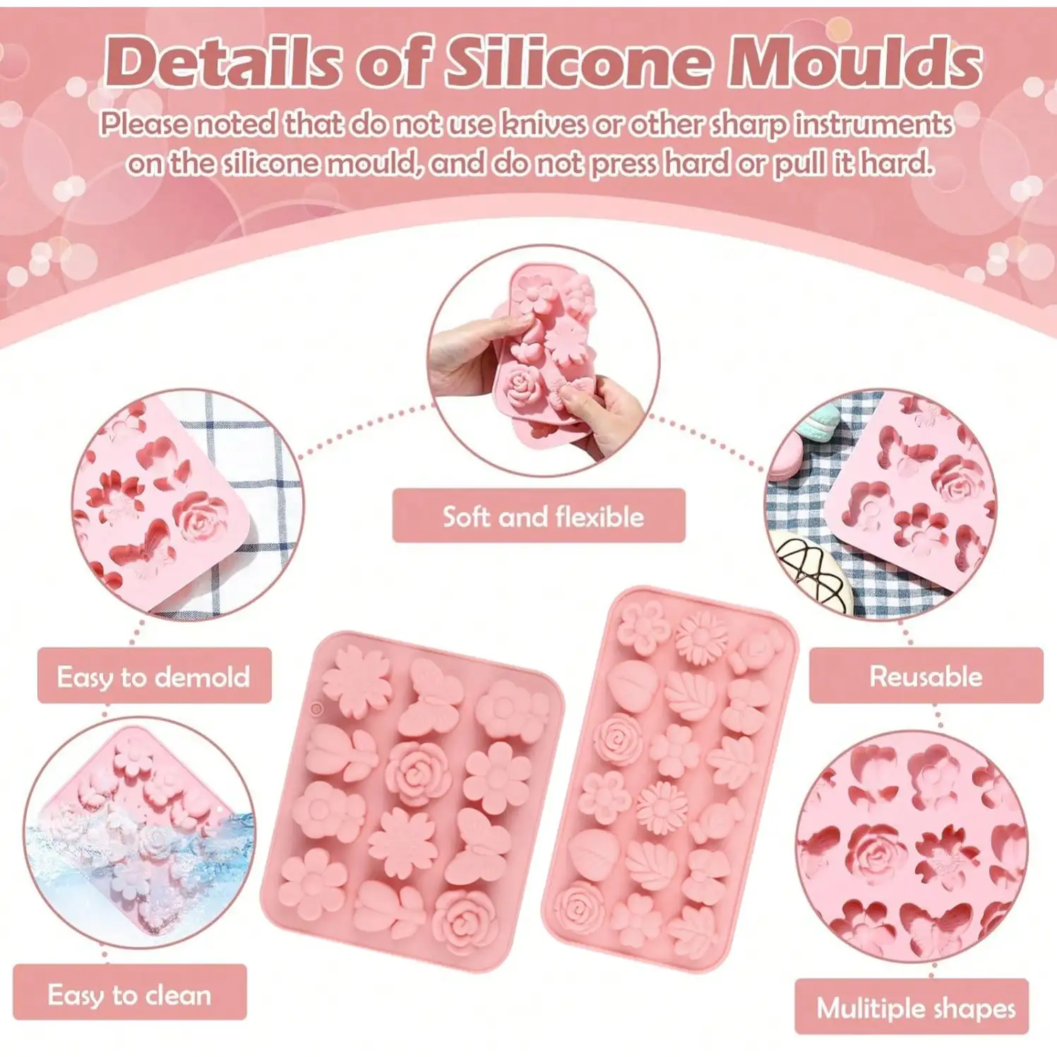 1-2 ชิ้น แม่พิมพ์ซิลิโคนรูปดอก - Gummy Candy บทวิจารณ์และราคา